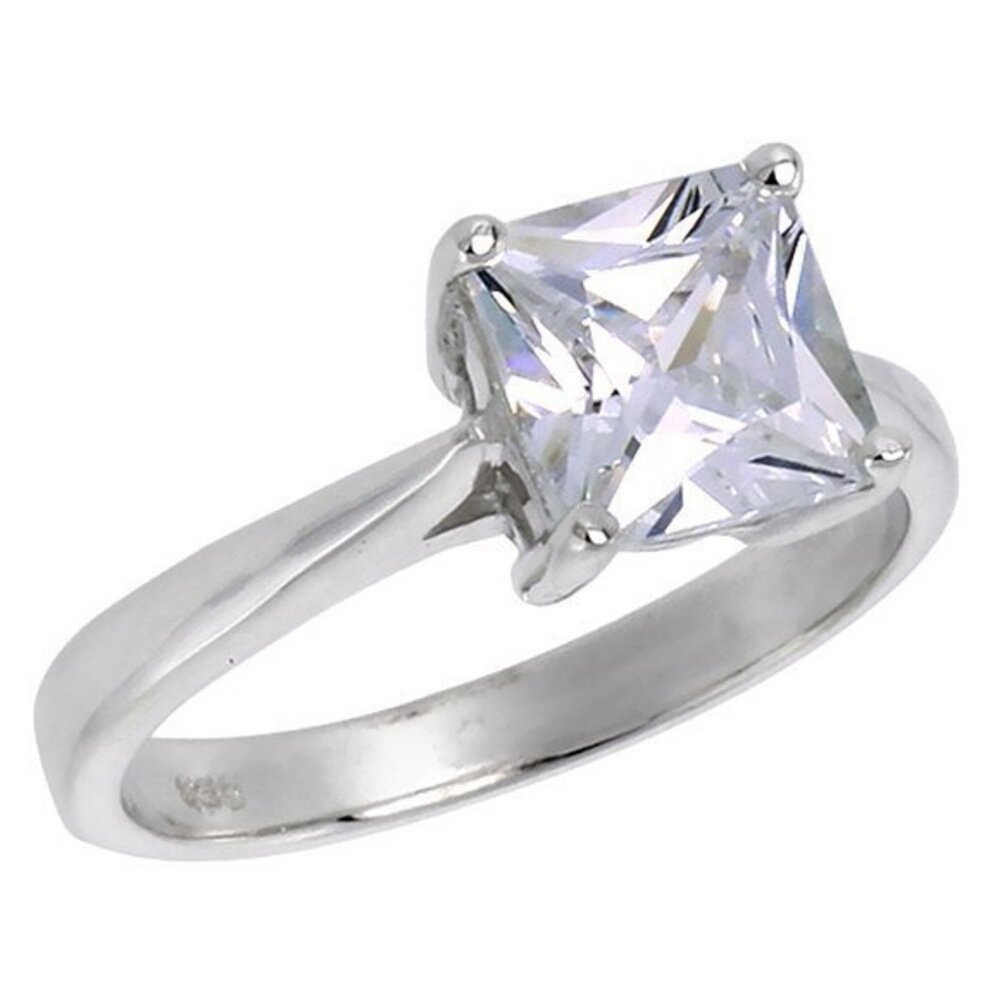 2CT Princess cut CZ Engagement Ring